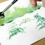 Веерная кисть рисование зелени